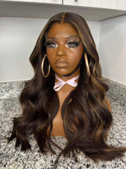 “Crème Brûlée ” Burmese Straight HD Closure Wig