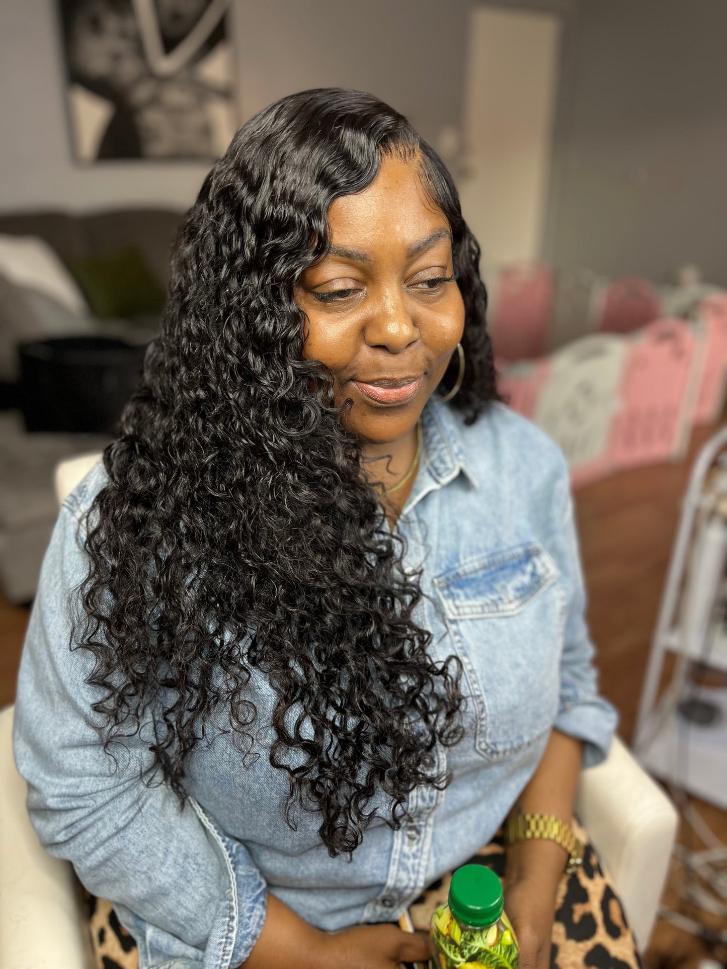 “Vacay 🏝️” unit Burmese curl HD lace Closure Wig
