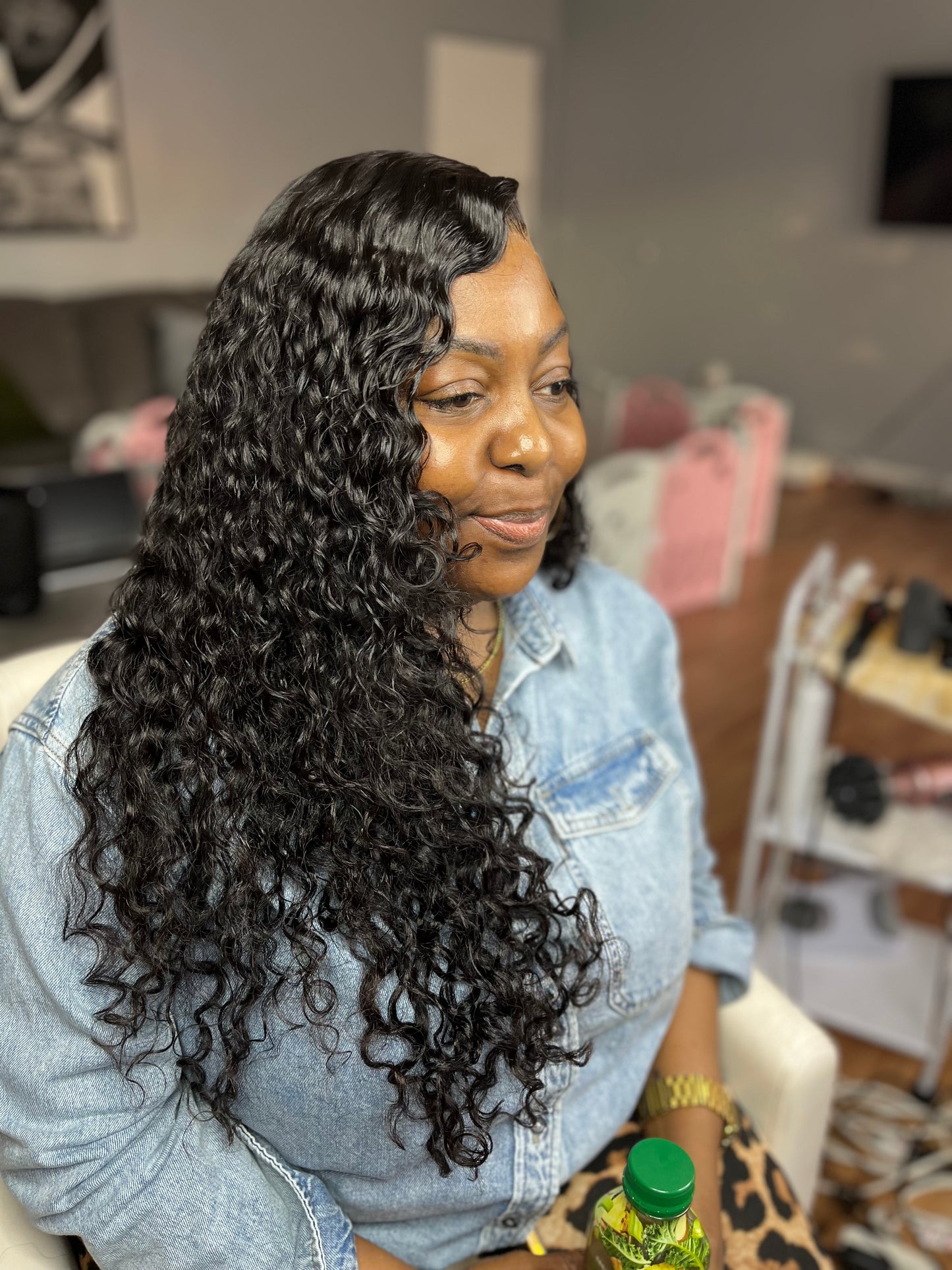 “Vacay 🏝️” unit Burmese curl HD lace Closure Wig